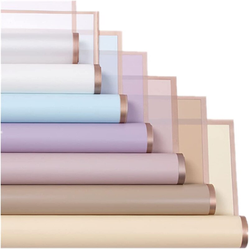 Carta per mazzo da fiorista impermeabile, carta da regalo per fiori freschi con bordo dorato, confezione regalo, artigianato fai-da-te, forniture per mazzo da fioraio