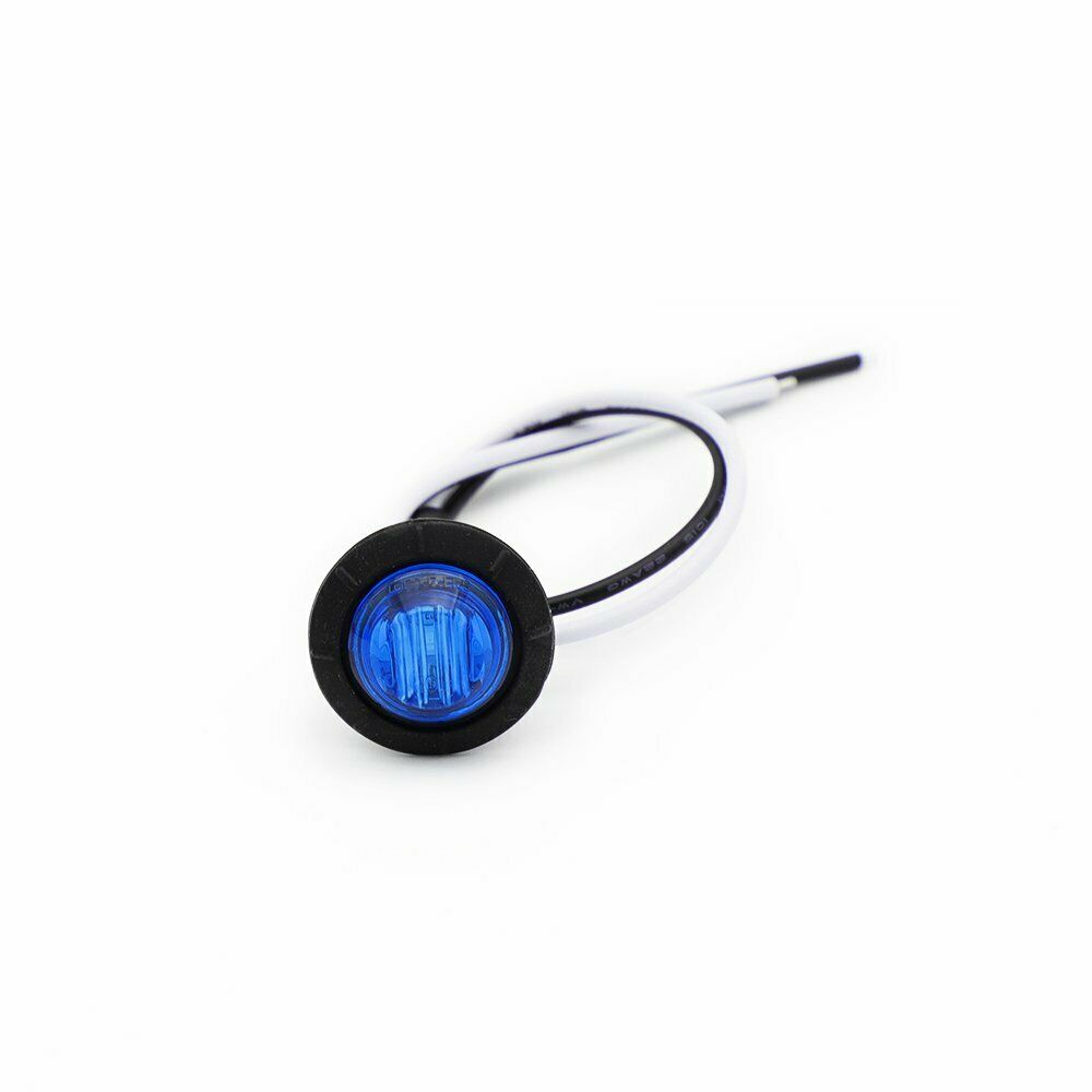 Fuleem 50PCS 3led Blue 3/4 Inch Mini Led Marker Clearance Light side marker lights 12V Waterproof