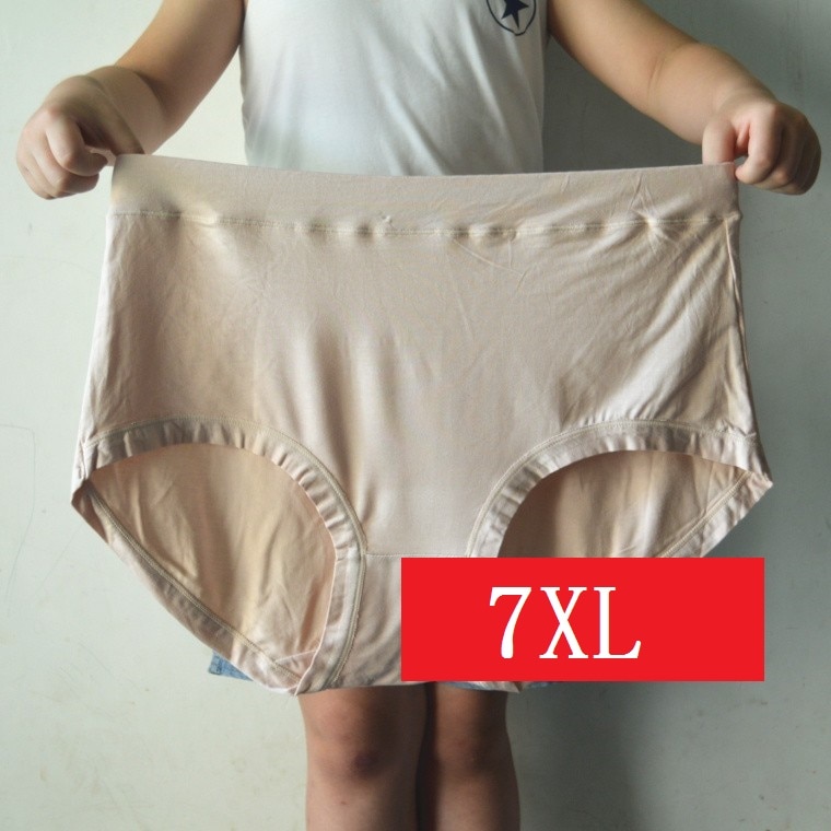 7XL Super large Women's briefs lady's underpants bamboo fiber underwear plus size lingerie high-rise solid underwears 5pcs/lots