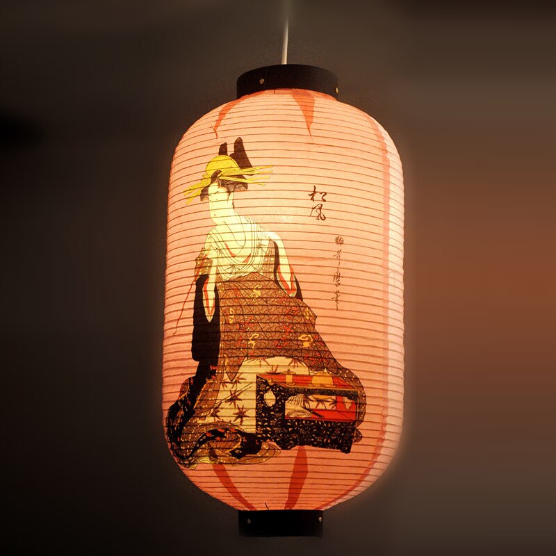 Ukiyo-linternas de papel japonesas para pintura de Geisha, farol japonés para Sushi, Izakaya, Ramen, restaurante, Bar, publicidad: 7