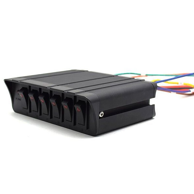 6 Digit Automotive Rocker Switch Panel On/Off Switch Box 20A Rocker Switches