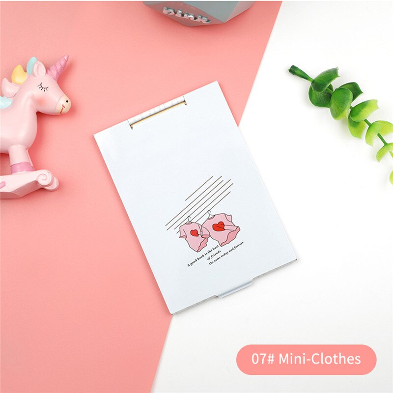 Mini ultradunne make-upspiegel opvouwbare rechthoekige zakspiegel cosmetische spiegel bureau compacte zak kappersspiegel: 07