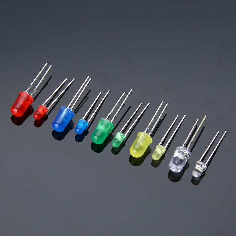 300pcs 3mm 5mm LED Diodes Emitting White Yellow Red Green Blue Assorted Kit DIY