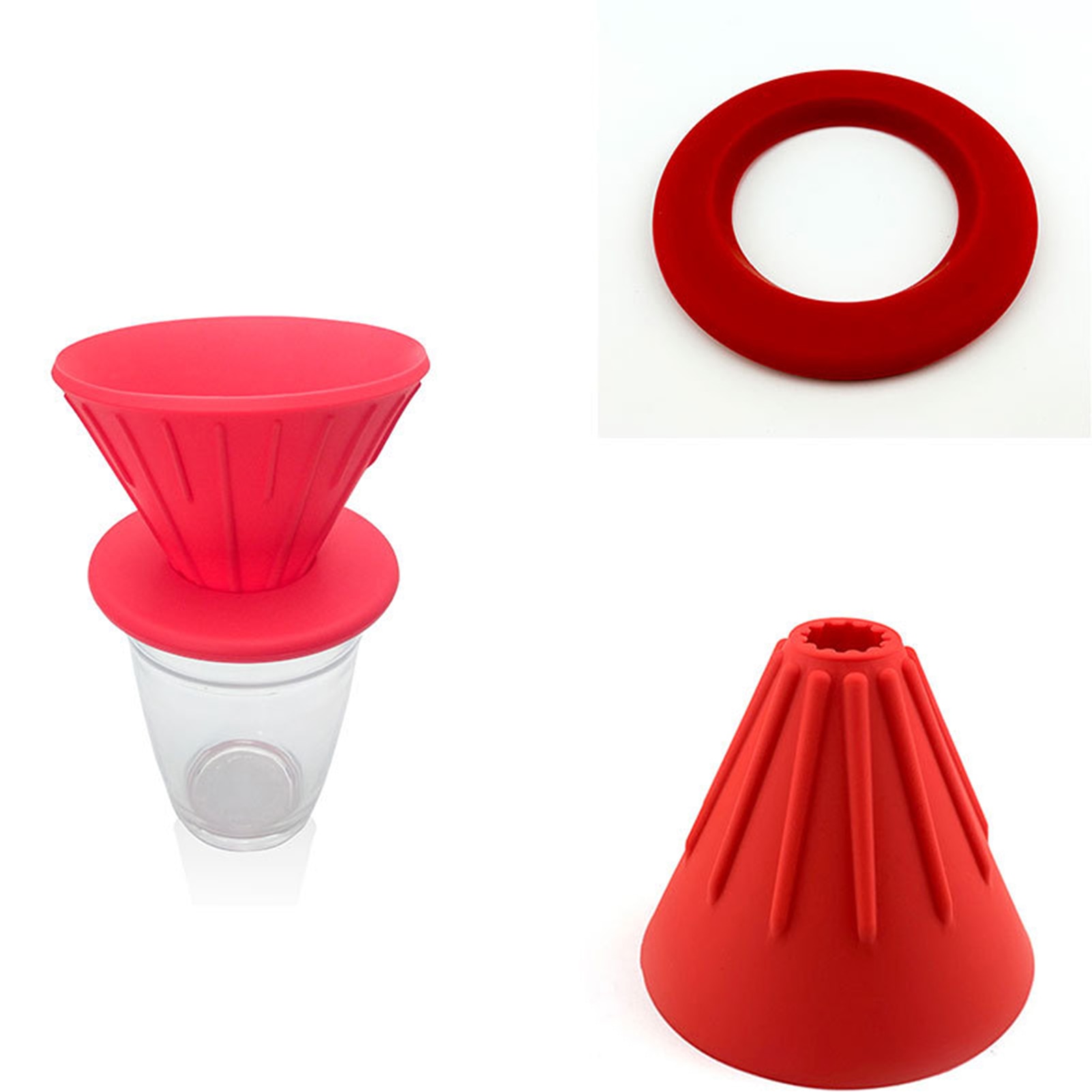Main café entonnoir réutilisable Silicone café filtre tasse maison cuisine pour voyage rapide