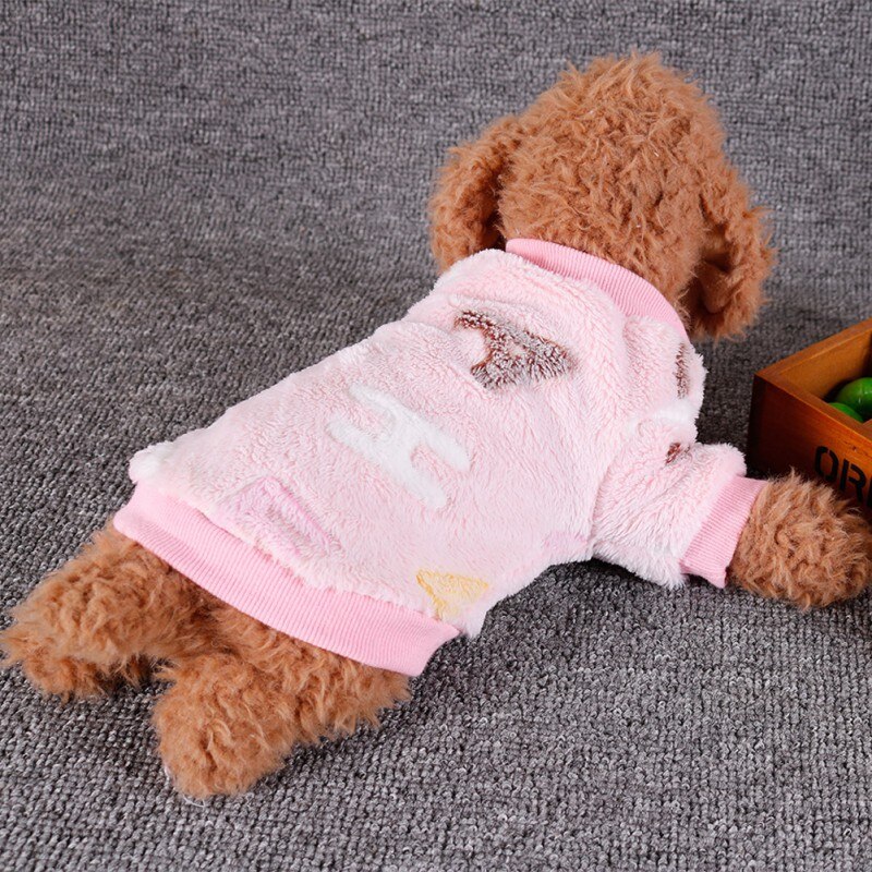 Haustier Vlies Kostüm Herbst und Winter Warme Kleidung Kleine Hunde 2-auf Beinen Verdickung T-Shirt Hund Nette Kleidung