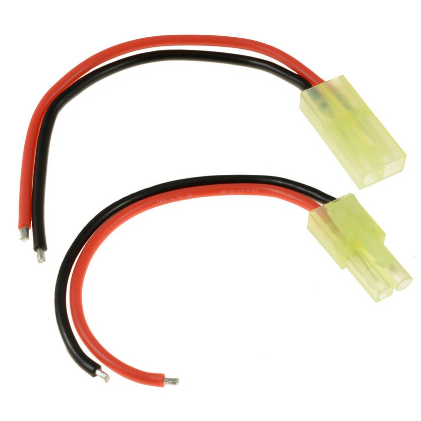 Tamiya-Mini-connecteur en queue de cochon mâle et femelle, adaptateur de prise, avec câble en Silicone étamé de 10cm, pour chargeur de batterie RC de voiture