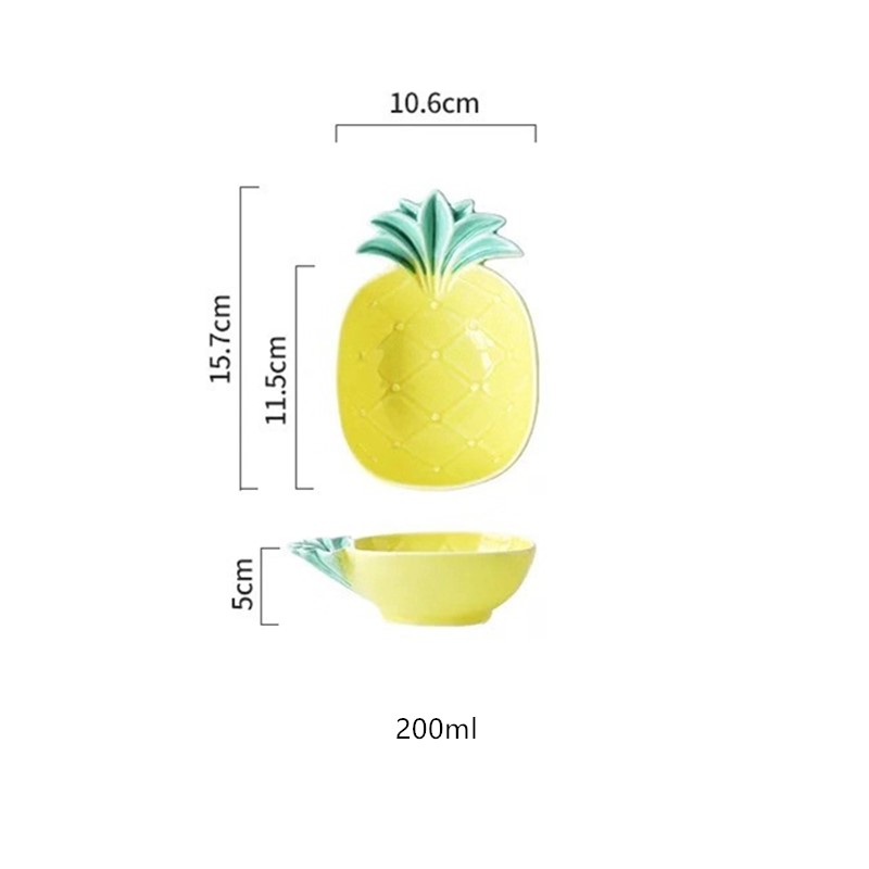 Jo Leven Servies Creatieve Kruiden Saus Azijn Schotel Fruit Snack Tray Leuke Keramische Ananas Plaat Kom: 200mlBowl