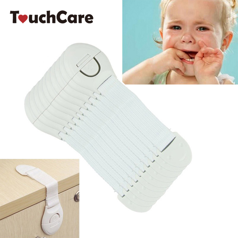 10 unids/lote de cerradura para niños, protección para niños, puertas de bloqueo para seguridad para niños, cerradura de plástico de seguridad para niños