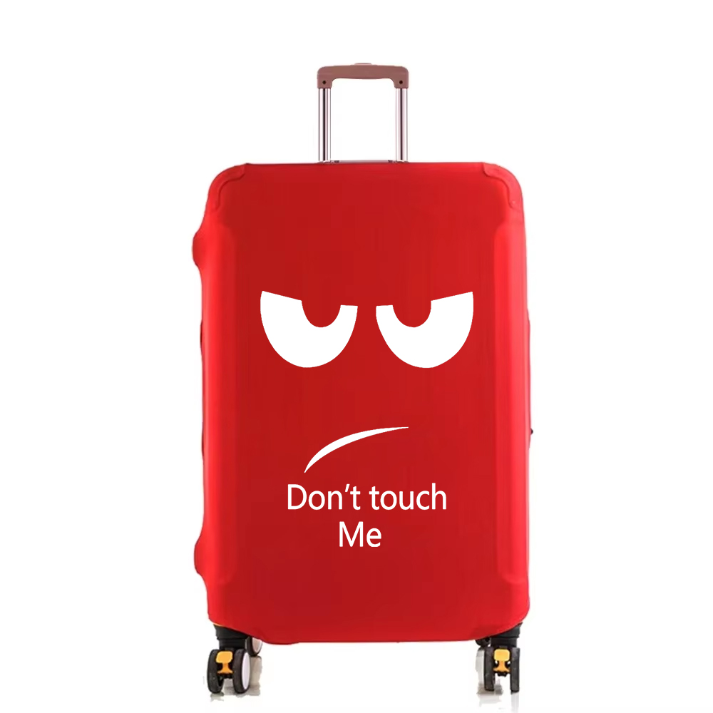 Ne me touchez pas impression housse de bagage valise de voyage housse de protection élasticité housses anti-poussière adaptées aux valises de 18 à 32 pouces: S / Rouge