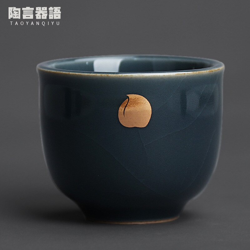 Jingdezhen ji celadon glasur guld tekop håndlavet keramik kung fu te master single kop retro groft keramik te kop: B