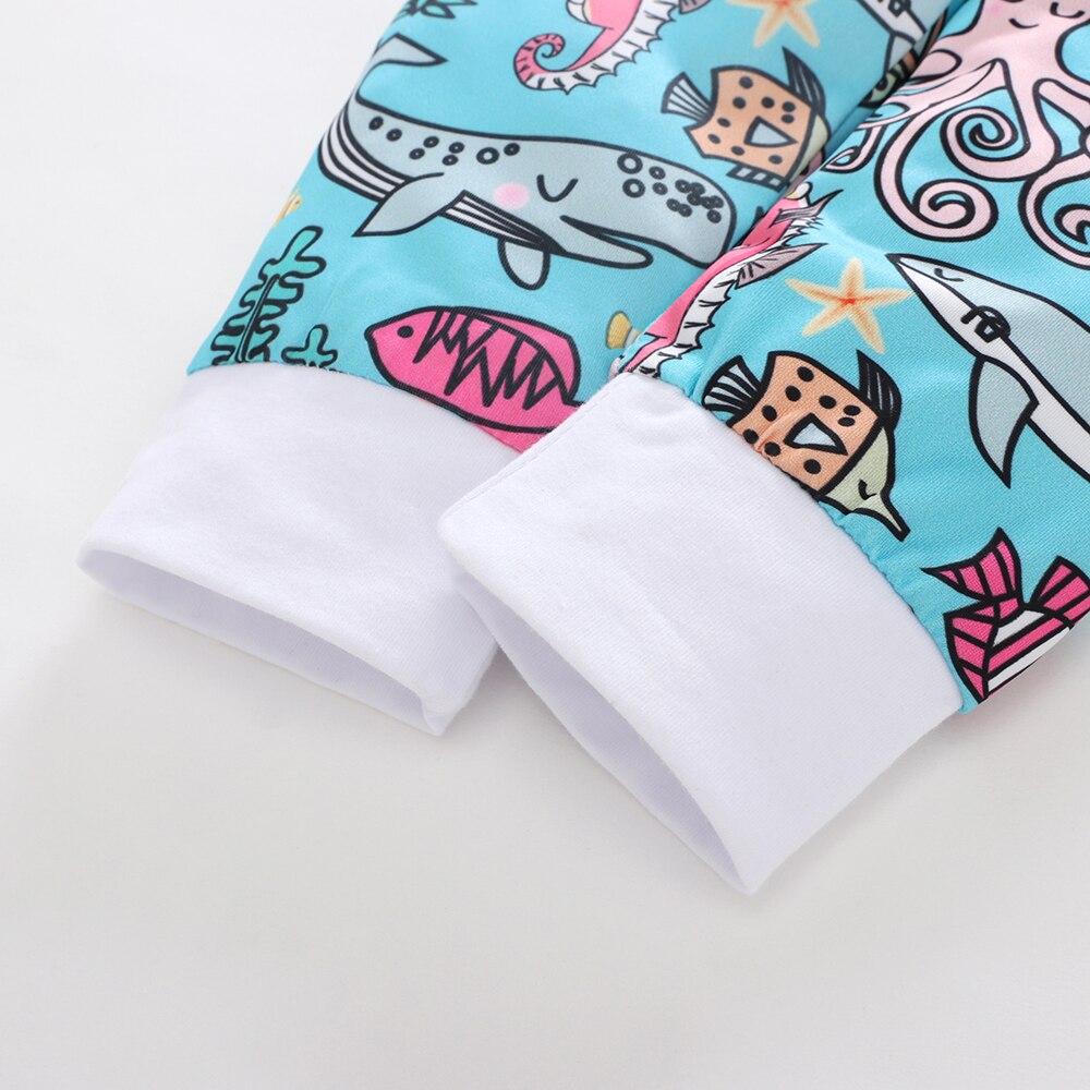 Autumn Cotton Baby Trousers Children Harem Pants Boys Girls Cartoon Animals 3 Piece Clothing