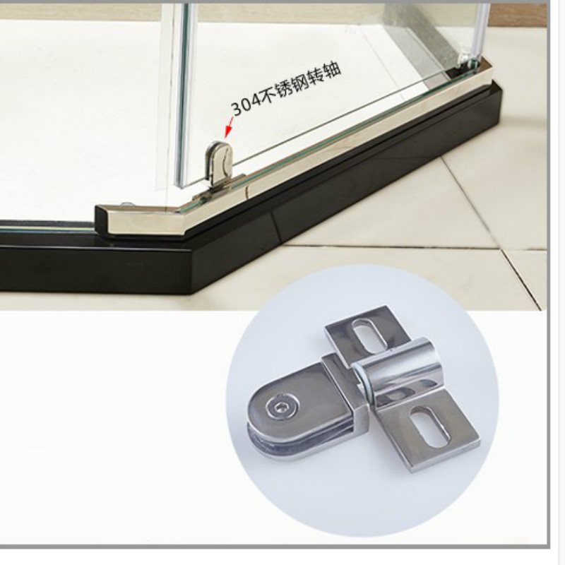 Clip/abrazadera/bisagra para puerta de vidrio de baño, eje de puerta giratorio, aleación de Zinc y acero inoxidable, sin óxido, accesorios de Ducha