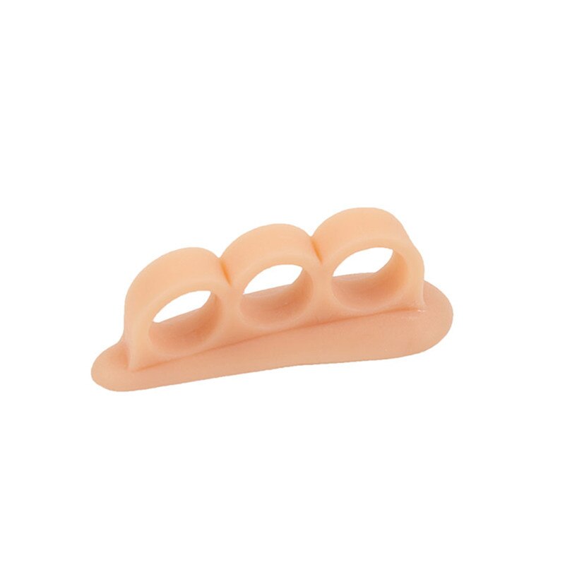 2 stk silikone gel fodfingre tre huls tåseparator fodbeskytter knystjustering hallux valgus beskyttelse fodpleje: Teint