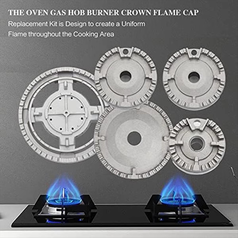 Cooker Hat Set Practical Tool Burners Crowns And Flame Caps Set Oven Flame Ranges Caps Set Metal Texture Forstove
