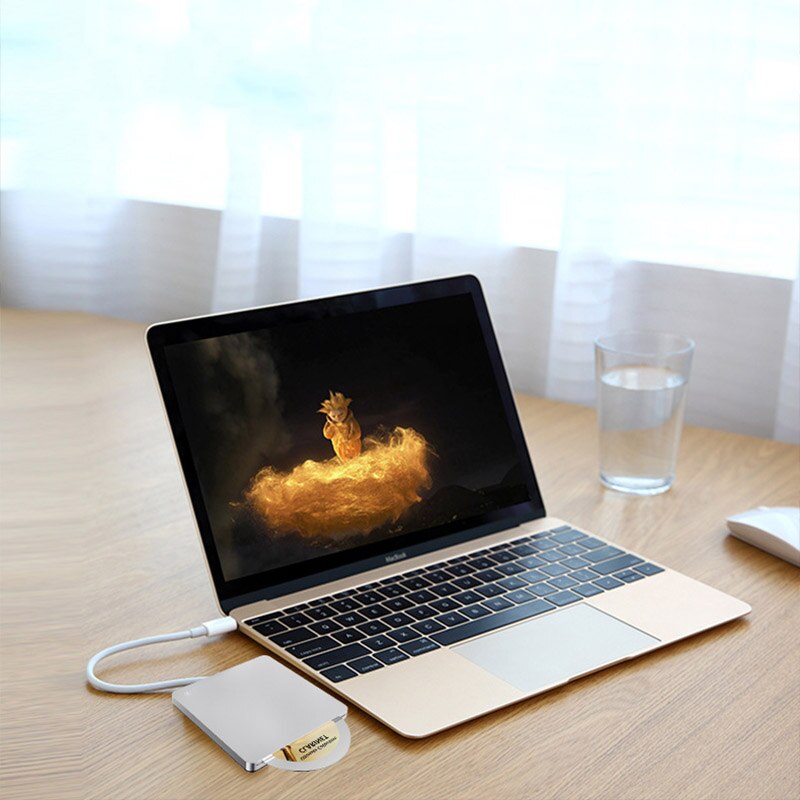 USB 3.0 DVD-ROM Optical Drive External Slim CD ROM Disk Reader Desktop PC Laptop Tablet DVD Player with Touch