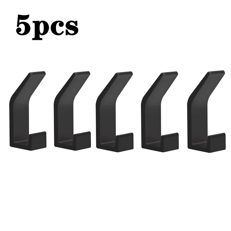 Ganchos negros para bata, colgador de toalla de pared sin perforación, doble gancho para abrigo, ropa, soporte para colgar, accesorios de baño y cocina, 1/3/5 piezas: Gris claro