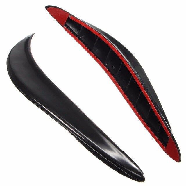 Parachoques delantero Universal para coche, difusor divisor de aletas, alerón para carrocería, Valence, Barbilla, Tuning Canard, 2 piezas: Default Title