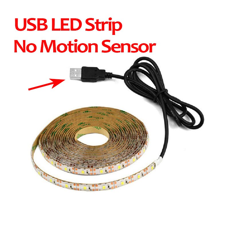 LED Mirror Light PIR Motion Sensor Vanity Backlight For Mirror Adhesive Tape USB /Battery Powered Makeup Dressing Mirror lamp: Warm White / No Sensor USB Light / 0.5m