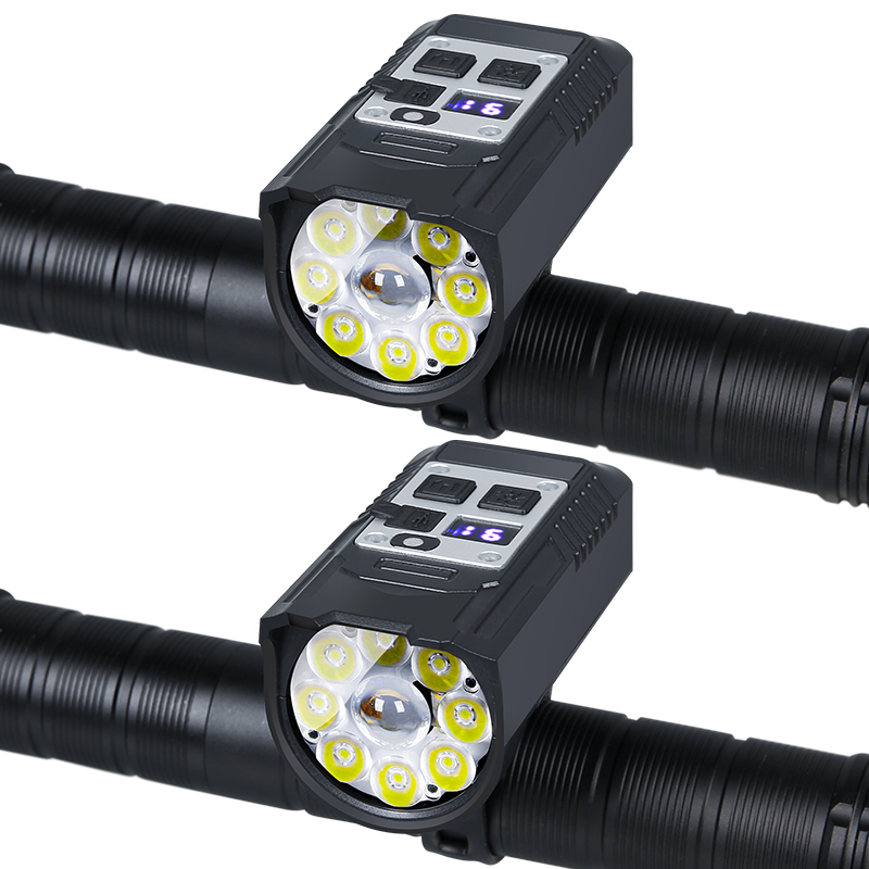 Bright Bicycle Light 9 LED Front Rechargeable MTB Mountain Bicycle Lamp Super Bright Bike Headlight Flashlight Cycling Scooter: PURPLE