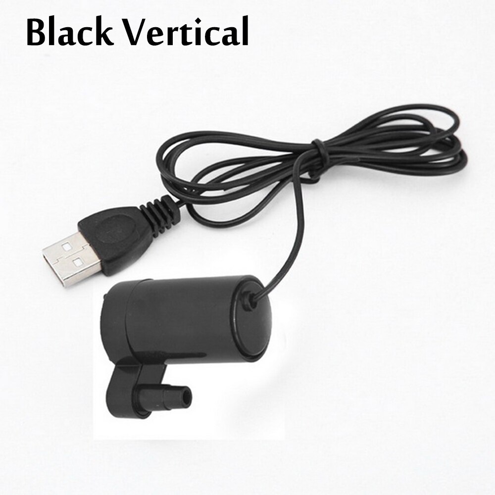 Micro pompe à eau Submersible pour arrosage et Irrigation, Mini pompe à moteur sans balais, 5V DC, USB, 1m: Black Vertical