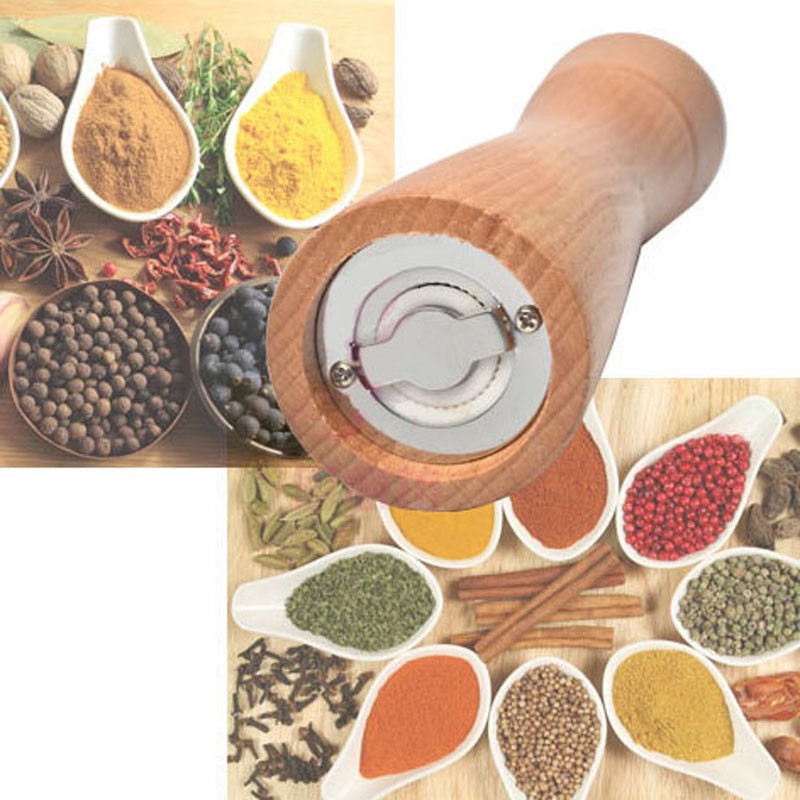 UPORS natura drewno młyn solny instrukcja młynek robić soli i pieprzu ruch ręczny młynek robić przypraw z ceramicznymi gadżetami kuchennymi 8/10 Cal