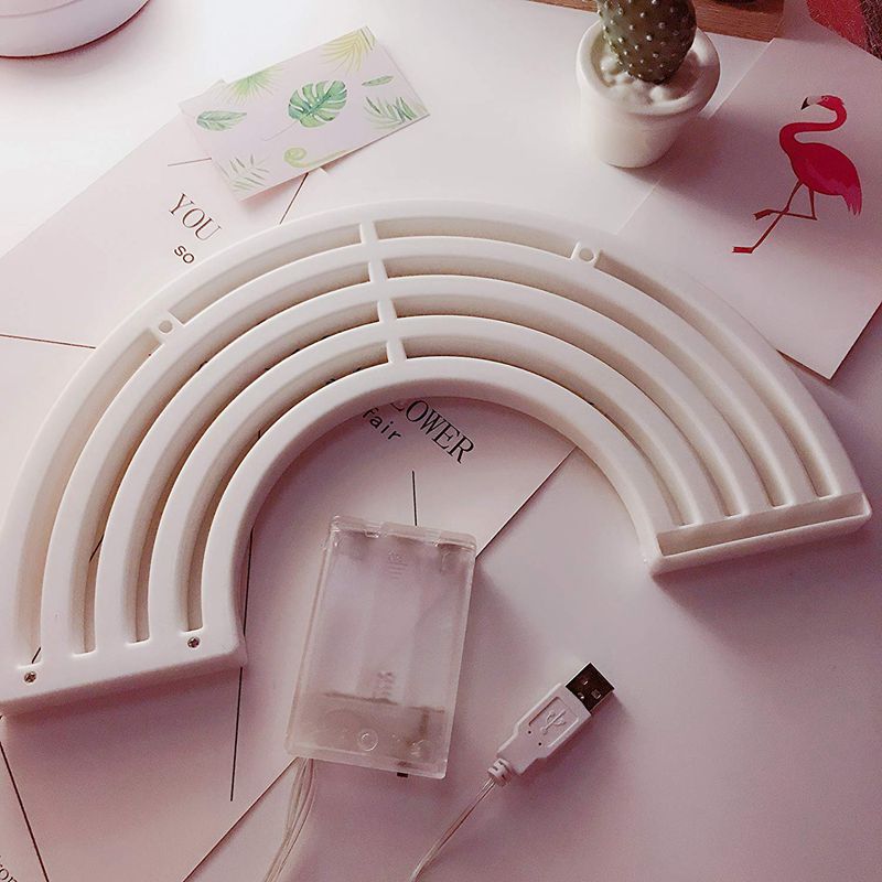 Lindo signo de neón del arco iris, luz LED de arco iris/lámpara para la decoración del dormitorio, lámparas de neón de la decoración del arco iris, decoración de la pared para el dormitorio de las muchachas, Chistmas,Birt