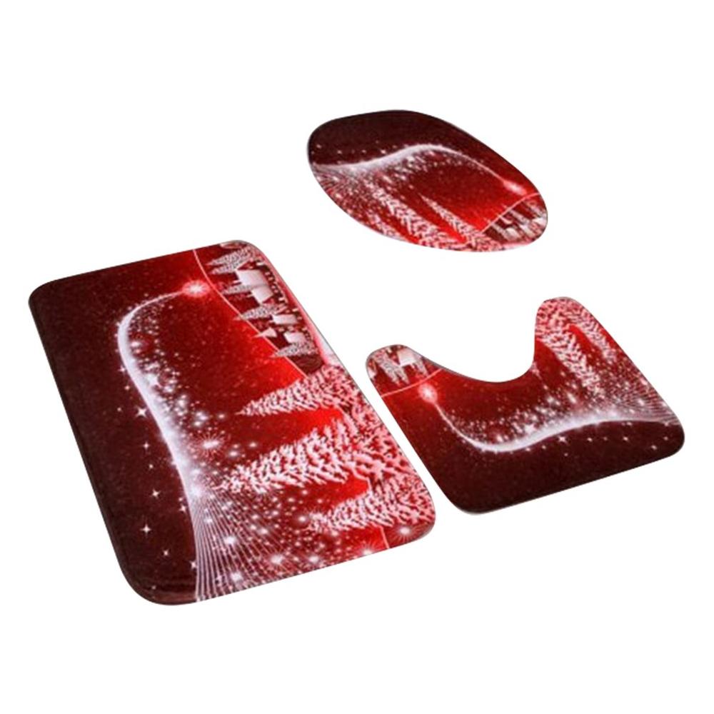 3 stuks/set badmatten badkamer toilet deksel afdekking sets antislip flanel keuken badmat tapijt toiletmatten onderlegger badkameraccessoires