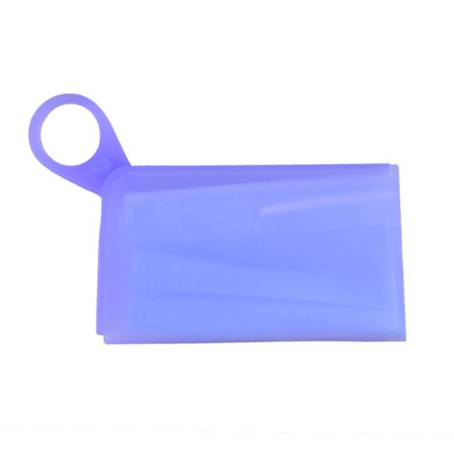 Silicone masque facial dossier de stockage Portable étanche à la poussière masques jetables étui support extérieur réutilisable organisateur sacs de rangement: Purple