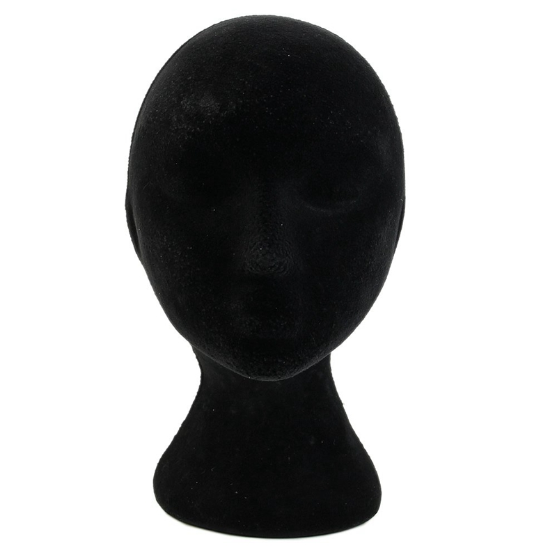 Mannequin femme en mousse de styromousse tête Mannequin modèle perruques lunettes présentoir noir