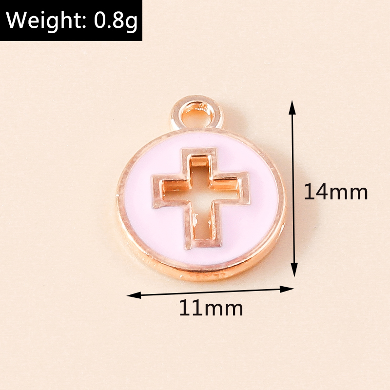 20 stk. 11 x 14mm søde emalje hule kors charms vedhæng til smykkefremstilling øreringe halskæder armbånd gør-det-selv håndværk forsyninger
