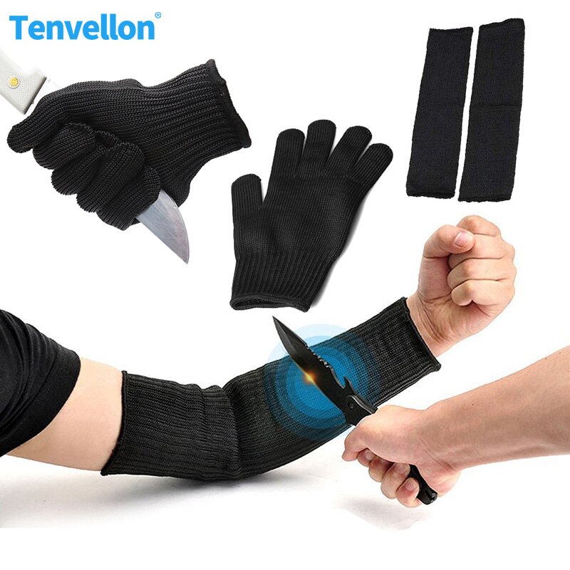 Guanti anti-Taglio e trasporto Del Manicotto Guardia di Livello di Grado 5 Forniture di Sicurezza di Sicurezza Strumento di Protezione Guanti di Sicurezza Del Lavoro Del Bicchierino-manicotto di Braccia: guanti e Sleeve