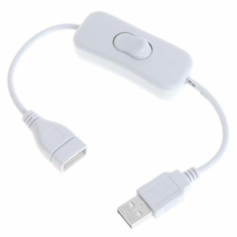 28 cm USB-kabel met schakelaar AAN/UIT-kabelverlenging Toggle voor USB-lamp USB-ventilator Voedingslijn Duurzaam -adapter: WHITE