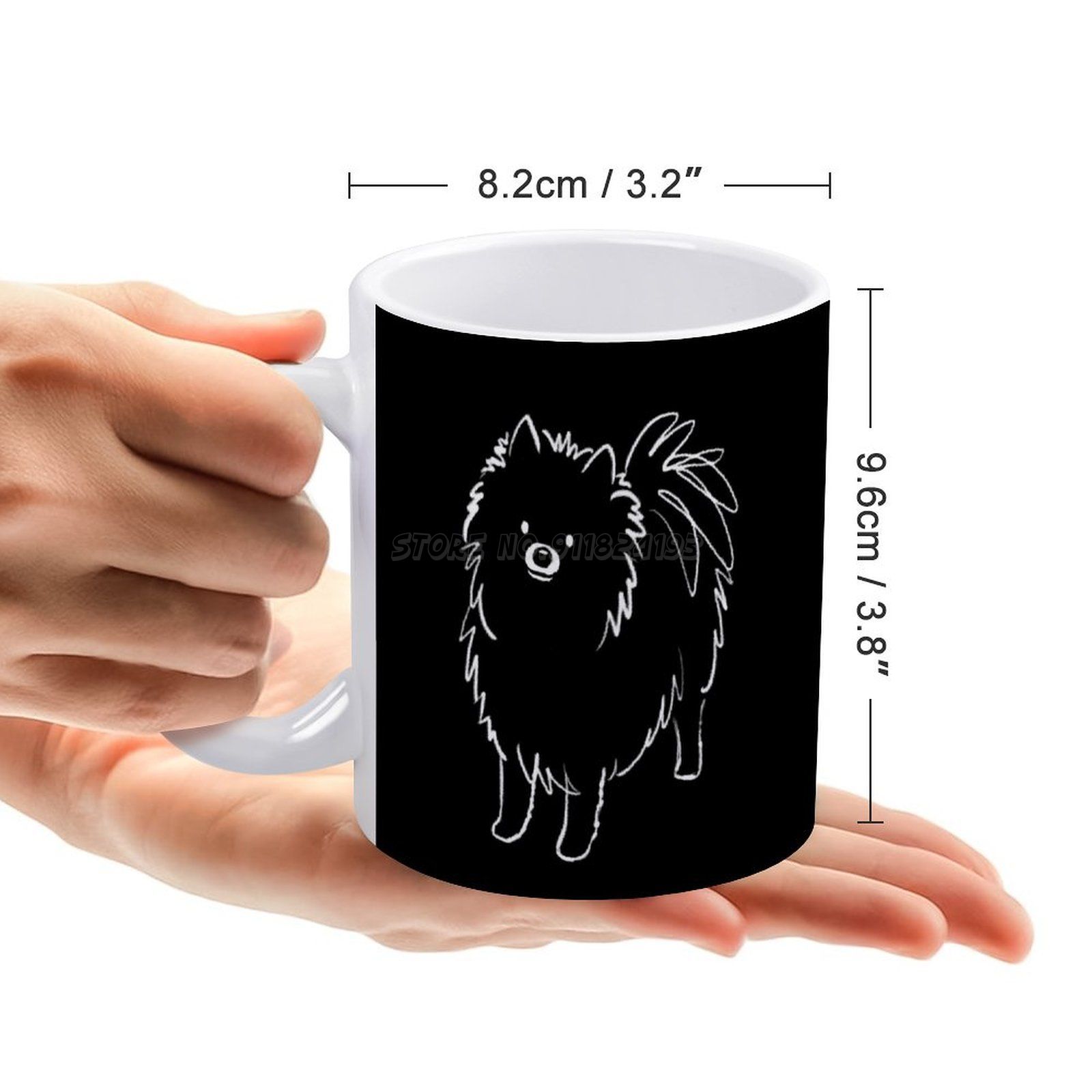 Zwart Pommeren Witte Mok Goede Print Mok 11 Oz Koffie Cup Pomeranian Pom Zwart Pommeren Pomeranians Poms Leuke een