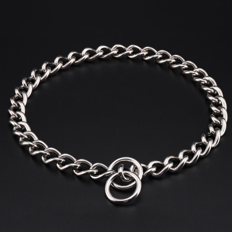 Pet supplies stainless steel chain dog training choke, suitable for small and medium-sized large dogs chrome-plated metal