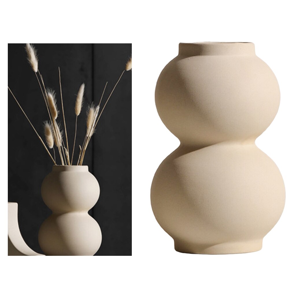 Nordic Style Ceramic Vase Decorative Flower Vase Art for Home Decorations Crafts Housewarming: H