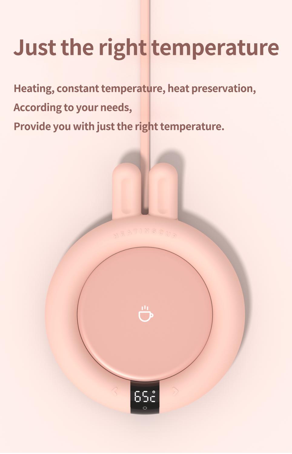 Xiaomi 3życie podgrzewacz prędkości kawy wyświetlacz cyfrowy inteligentne ustawienie temperatury kubek izolacyjny nadaje się robić różnych materiałów: różowy