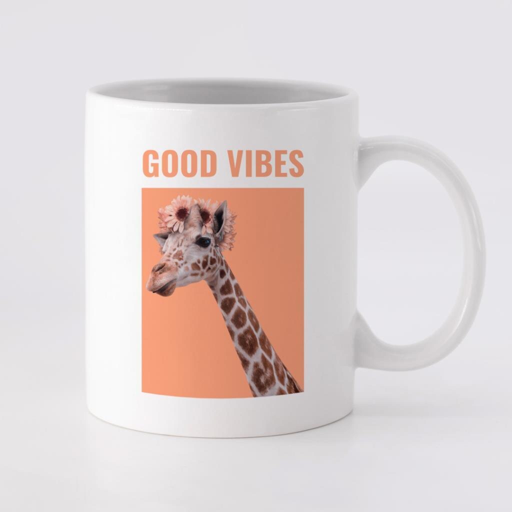 Casual Animal Giraffe Platte Mok Cup