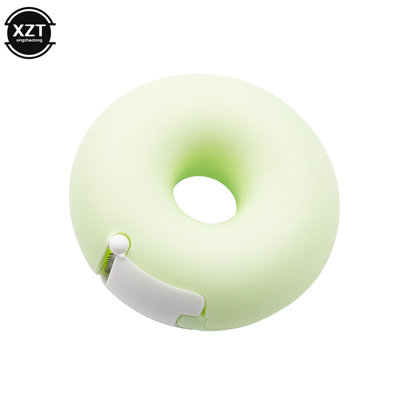 Candy Color Masking Tape Cutter Of Donut Shape Washi Tape Cutter Office Tape Dispenser: Green