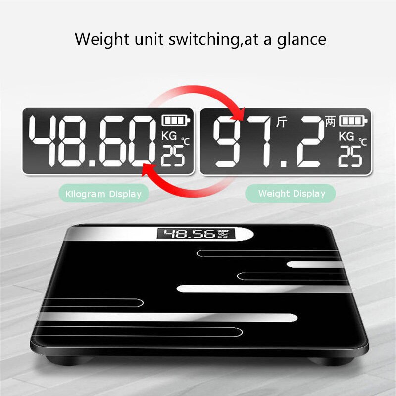 Body Weighing Digital Body Weight Scale LCD Display Glass Smart Electronic Scales