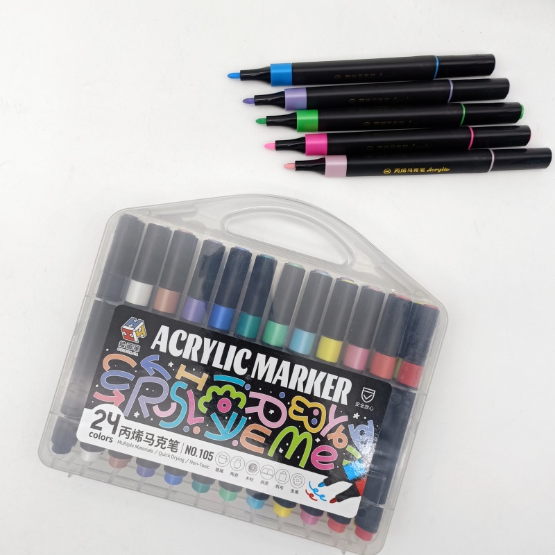 Marqueur acrylique 12 couleurs/18 couleurs/24 couleurs/36 couleurs/48 couleurs, fournitures d'art, stylos aquarelle peints à la main