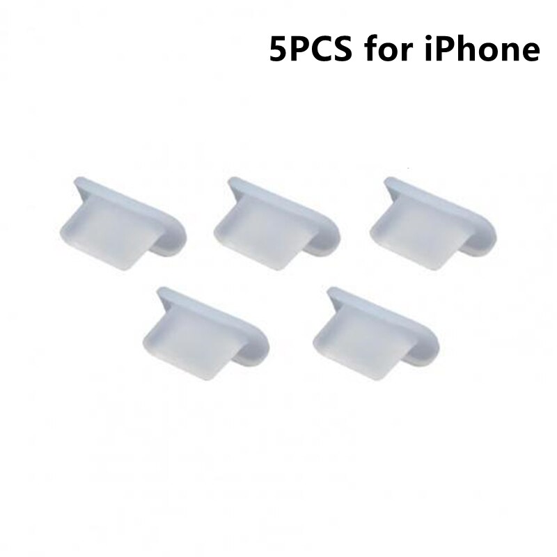 10Pcs Silicone Telefoon Stof Plug Poort Opladen Rubberen Pluggen Stofdicht Cover Cap Voor Iphone 13 12 Pro Max Samsung xiaomi Google Lg: 5 Clear for iPhone