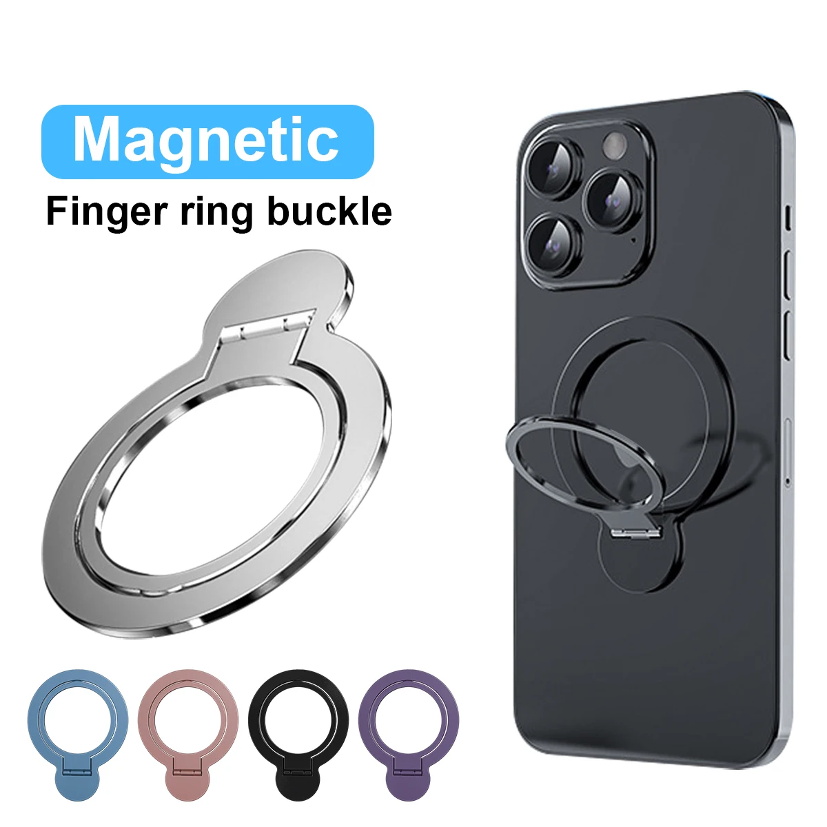Magnetische Telefoonhouder Ultra Dunne Metalen Ringhouder Voor Iphone 15 14 13 12 Voor Magsafe Sticky Kickstand Ondersteuning Draadloos Opladen