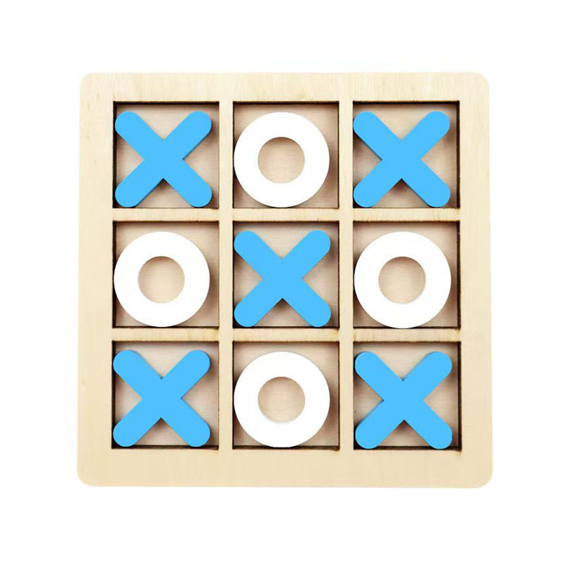 Gioco del Tris in Legno, Rompicapo Logico Divertente, Giochi da Tavolo Classici di Strategia per Adulti e Bambini, Regalo Educativo: Grigio