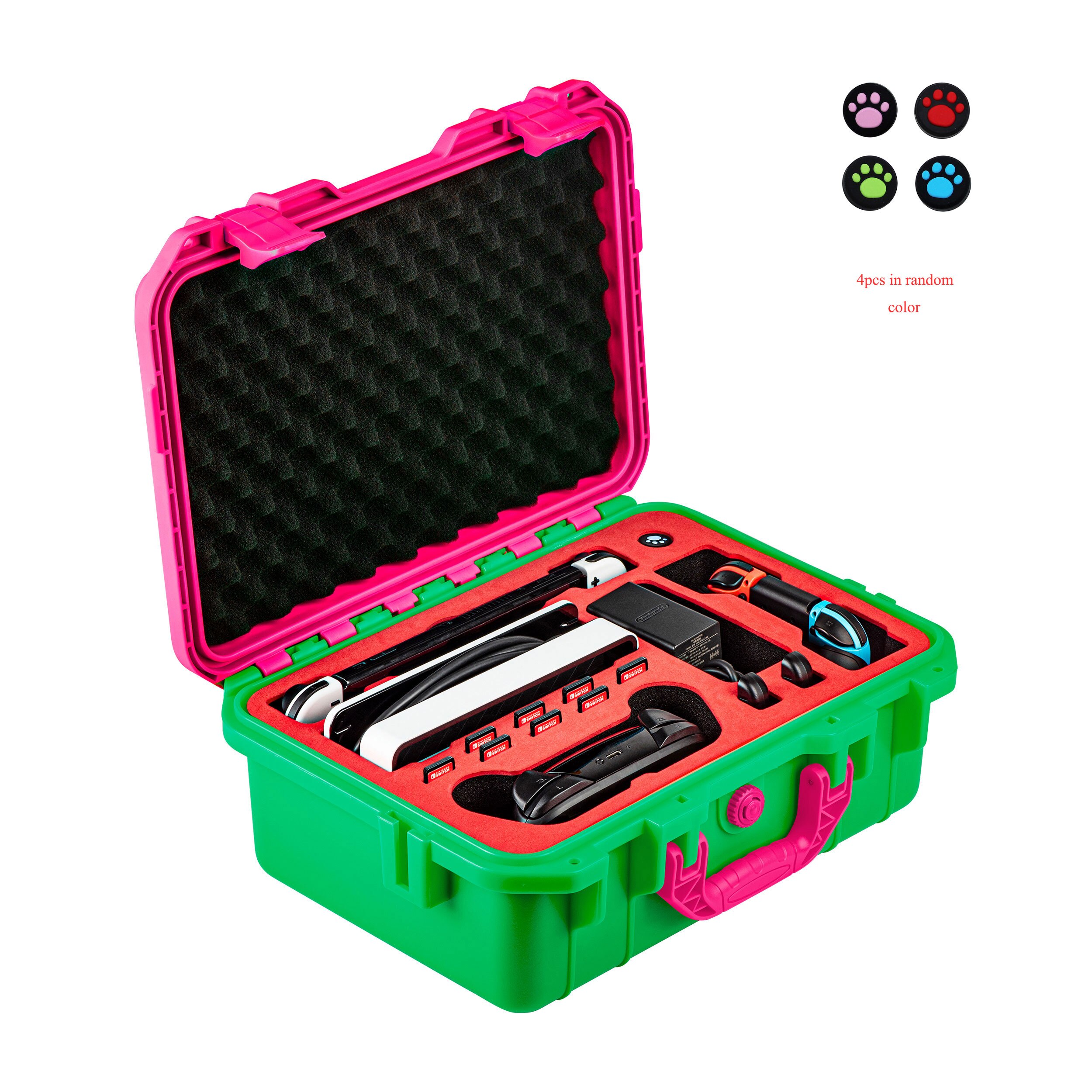 Carrying Case Bag for Nintendo Switch Travel Waterproof PU Bags Soft Lining Case for Nintendo Switch OLED Model Storage Bag: Hard Case Pink G