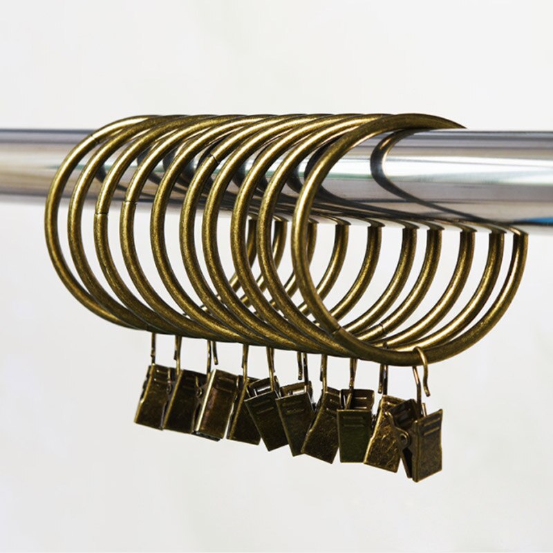 Hause Dekoration Stange Clips Fenster Dusche Schellen Gardinen Clips Schlecht Vorhang Hohe Qaulity 12 teile/paket Vorhang Ringe: Bronze- / 3.5x25mm