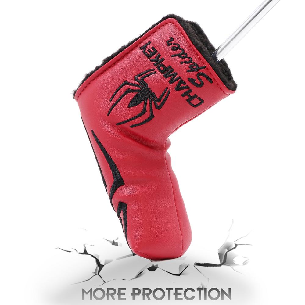 Spider with Silver Web Golf Putter Cover Headcover for Blade Golf Putter Red White Black Head Cover