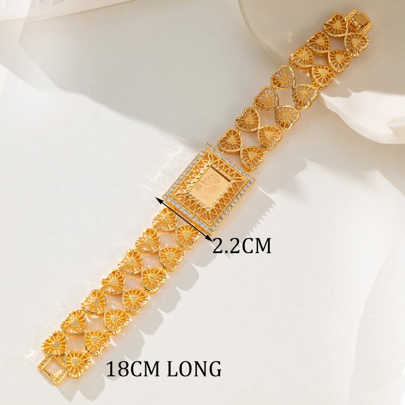 Arabic Cuff Bracelet 21k Copper Gold Plated Turkish Vintage Charm Bracelet for Women Wedding Party Jewelry Jewlry: Vermeil