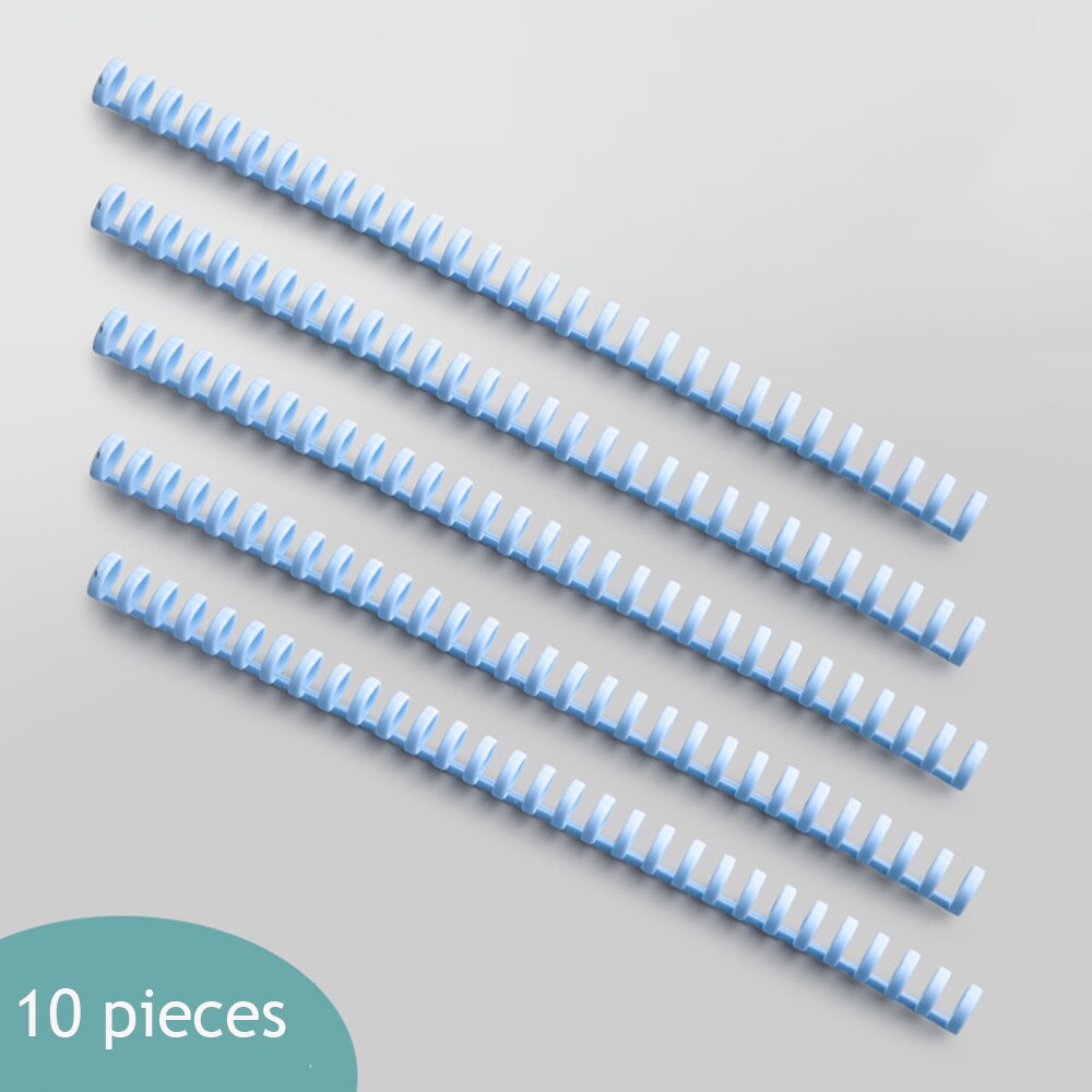 10pcs 30 Holes Loose Leaf Binding Manual Ring Notebook Scrapbooking Album Spring Spiral Rings Binder: blue