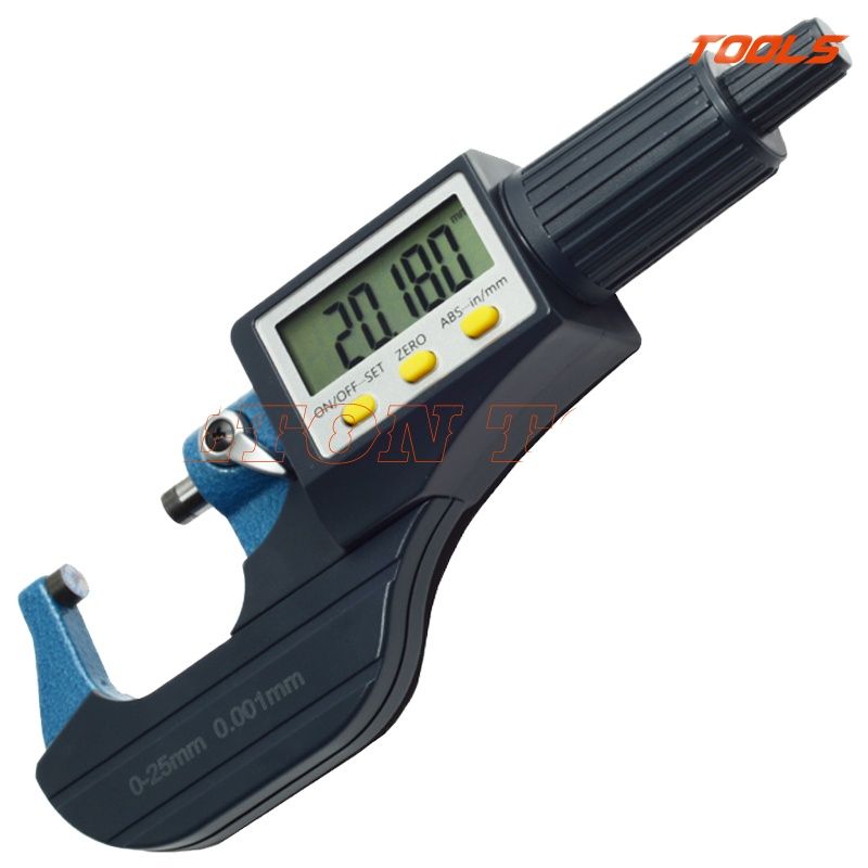 0-25mm 0.001 mm digital electronic outside micrometer 0-25 mm with Extra Large LCD Screen measuring tools With Retail Box
