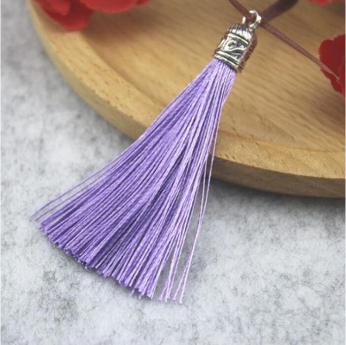Rideau de bijoux avec pompon en argent, 10 pièces, accessoires de décoration pour vêtements, porte-clés, sac de téléphone portable, franges, garniture, sangles suspendues: Light Purple